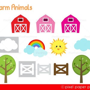 Farm Animals Clipart PNG, Cute Farm Animal PNGs, Printable Patterns for Crafts, Classroom and Kids Activities image 4