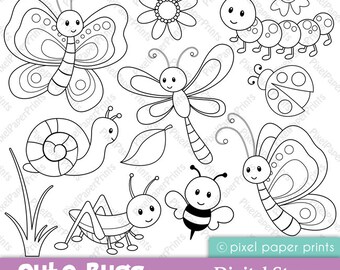 Cute Bugs - Digital Stamps