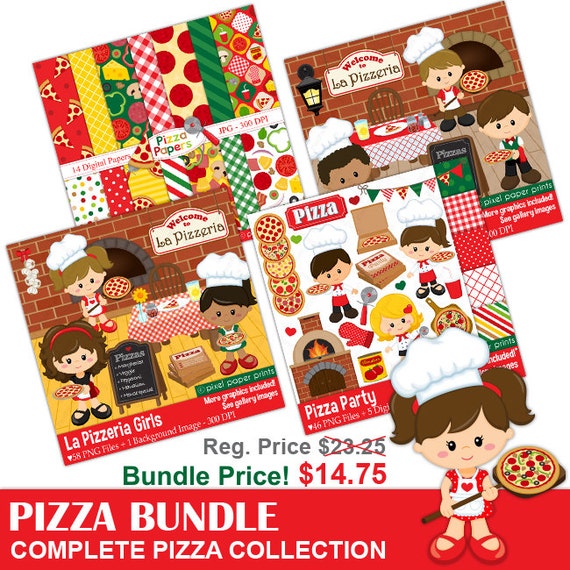 Pizza Bundle - Pizza clipart - Bundle price Il_570xn