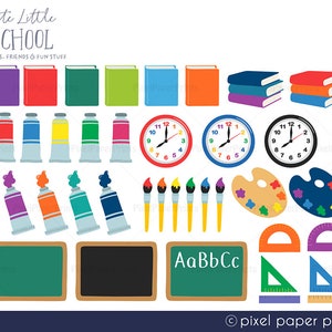 School PNG Cute Little School Clipart Over 250 graphics School supplies Bulletin Board Back to school Digital Download image 5