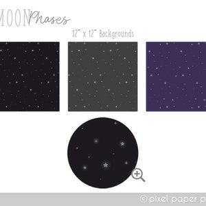 Cute Moon Phases Digital Download Moon Clip Art Moon cycle clipart Digital stickers Instant download image 7