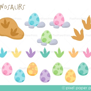 Baby Dinosaurs Clip Art Pastel Colors Clipart and Digital paper set Dinosaur Clip art Digital download image 5