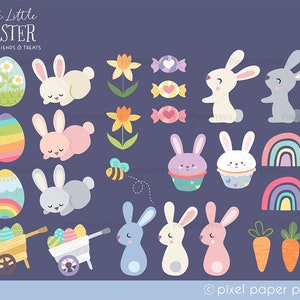 Easter Clipart Cute Little Easter Over 200 Easter graphics Clip art set Digital Download PNG Format image 4