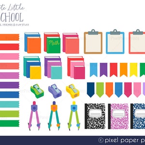 School PNG Cute Little School Clipart Over 250 graphics School supplies Bulletin Board Back to school Digital Download image 7