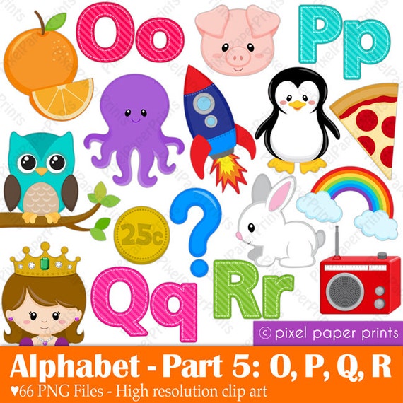 Alphabet Clipart Part 5 Abc Clip Art Opqr School Clip Art Digital Download By Pixel Paper Prints Catch My Party