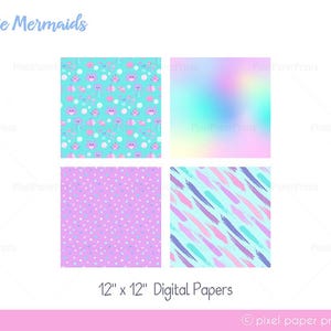 Cute Mermaid Clipart PNG Bundle – 96 Sea Life Illustrations + 7 Digital Papers – Ocean Theme Graphics for Kids Crafts and Commercial Use image 8