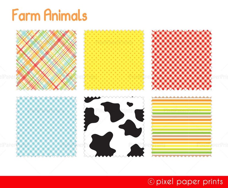 Farm Animals Clipart PNG, Cute Farm Animal PNGs, Printable Patterns for Crafts, Classroom and Kids Activities image 6