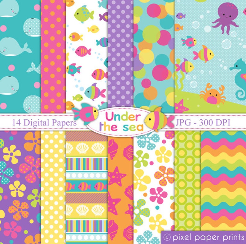 Under the Sea Digital paper set image 1