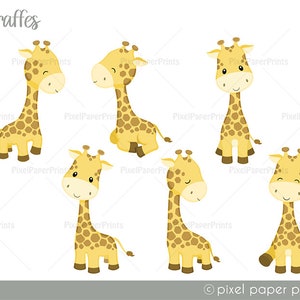 Giraffe Clipart Cute Giraffe Graphics Animal Clipart - Etsy