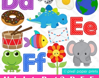 Alphabet Clipart  Part 2 - ABC clip art - DEF - School clip art