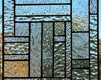 Clear textures abstract stained glass panel