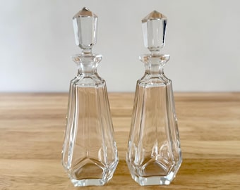 Vintage Art Deco Style Crystal Perfume Bottles - Set of 2
