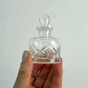 Vintage Crystal Glass Perfume Bottle with Stopper
