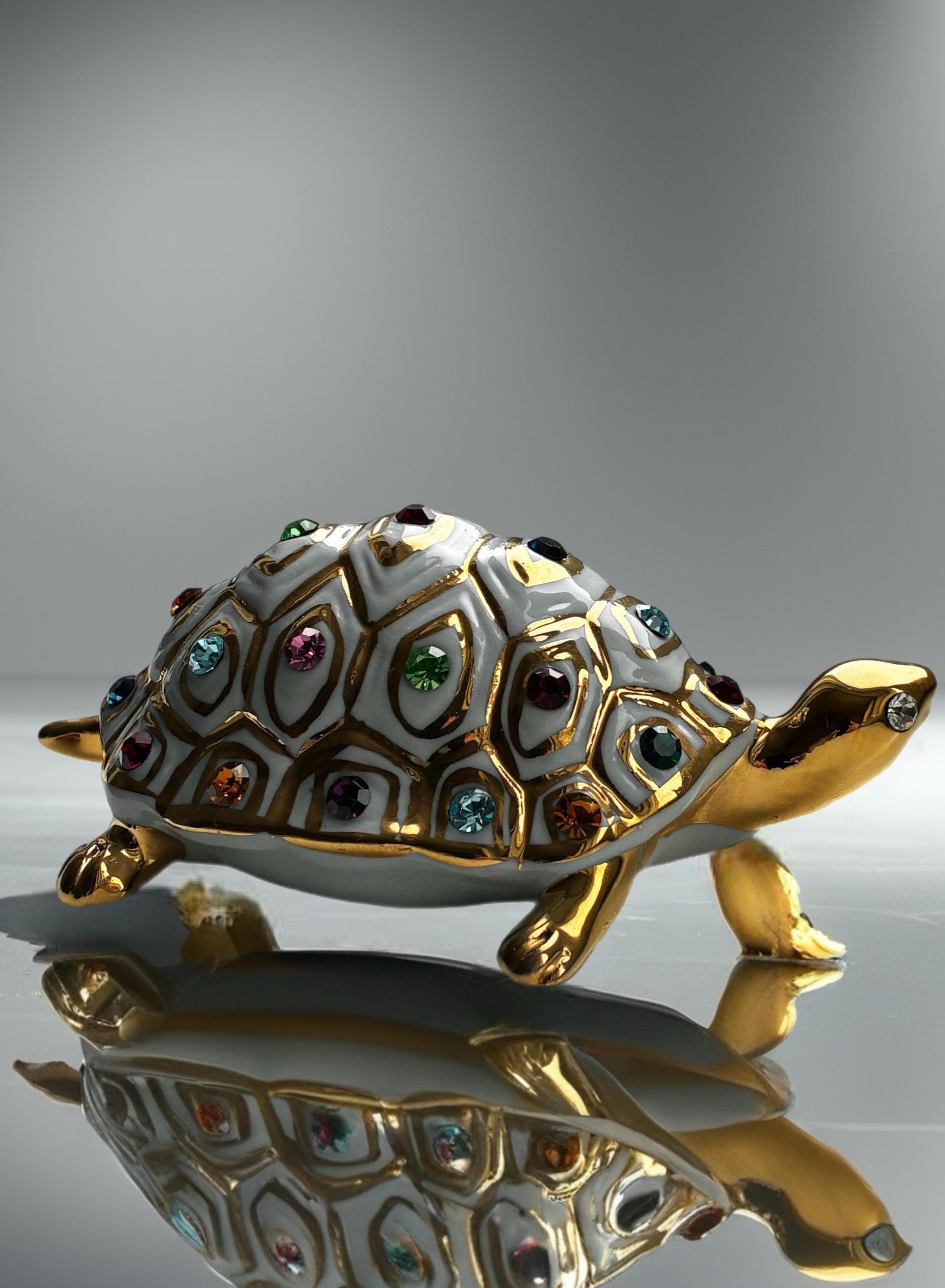 Vintage Swarovski Capodimonte Porcelain Turtle – 1950s Italian - Etsy