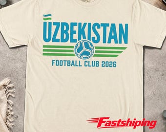 Uzbekistan Soccer Shirt, Uzbekistan Football Tee, Uzbekistan Flag Tee, Vintage Football Club Tee, Uzbekistan Fan Shirt, Uzbek Football Gift