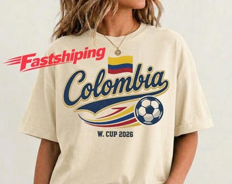 Colombia Soccer Shirt, Colombia Football Tee, Colombia Flag Shirt, Retro Soccer Tee, Soccer Fan Tee, Colombia Jersey Gift, Game Day Apparel