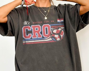 Croatia Soccer Cup 26 Shirt, Vintage Croatia Football Tee, Retro Croatia Flag Shirt, World Cup Supporter Graphic Top