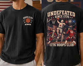 Undefeated Since 1776 Shirt, 4th of July Basketball Tee, Vintage Patriotic George Washington T-Shirt, Independence Day Hoops Club Apparel