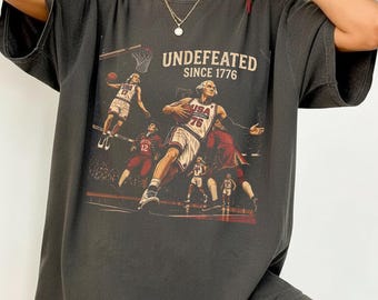 Undefeated Since 1776 Shirt, George Washington Basketball Tee, Funny Patriotic 4th of July T-shirt, USA Founding Fathers Graphic Shirt