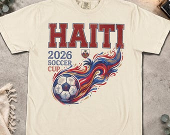 Haiti Soccer Shirt, Vintage Haiti Football Tee, Retro Haiti Soccer 2026 T-Shirt, Haitian Football Fan Gift, World Soccer Apparel