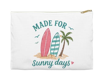 Pochette con cerniera, trousse estiva per cosmetici, pochette da viaggio per la spiaggia, realizzata in poliestere.