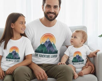Adventure Matching Father and Baby Shirts, Personalized Father's Day Gift, Dad and Son Matching Outfits, New Dad Gift Pack, Baby Shower Gift