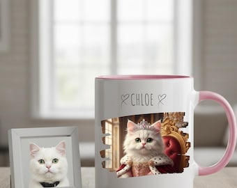 Custom Pet Portrait Mug, Personalized Dog Coffee Cup,Oil Painting Pet Photo Mug, Unique Pet Lover Gift, Cat Memorial Mug, Hand Painted Style