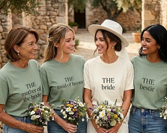 Custom Bridal Party Shirts | Minimalist Bachelorette Tee | The Bride Maid of Honor Mother of the Bride  Comfort Colors 1717 |Group Bach Tops