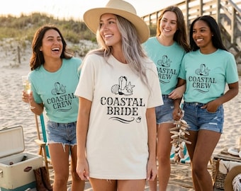 Coastal Cowboy Bachelorette Shirts Coastal Bride Crew Shirt Beach Bach Group Tees Comfort Colors 1717 Nashville to the Ocean T-shirt NoSpace