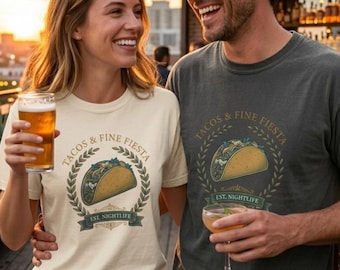 Taco Shirt Vintage Fiesta T-shirt Bachelorette Party Comfort Colors Nightlife Aesthetic Funny Gift Graphic Tee Unisex
