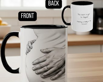Custom Pregnancy Reveal Mug Personalized Expecting Mom Gift Baby Announcement Mommy and Daddy Est 2025 Coffee Cup New Parent Christmas Gift
