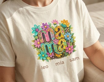 Retro-Mama-Shirt – Personalisiertes Muttertagsgeschenk für frischgebackene Mütter im Vintage-Stil – Individuelles Muttertags-T-Shirt – Tolles Mama-Geschenk