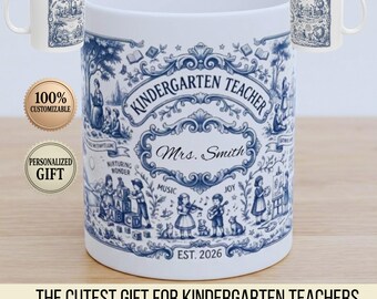 Personalized Daycare Teacher Mug Custom Preschool Teacher Gift Birth Month Flower Coffee Cup Nursery Teacher Appreciation Keepsake Est 2026