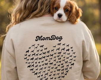 Dog Mama Hoodie Ivory Minimalist Dog Mom Sweatshirt Cute Puppy Mama Gift Aesthetic Dog Lover Hoodie Brown and Ivory Cozy Dog Owner Pullover