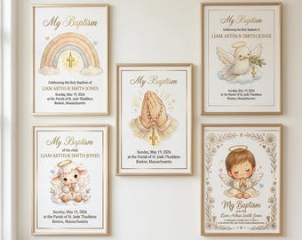 Naming Day Gift Personalized Baptismal Print Nursery Name Sign Baby Dedication Wall Art Godchild Keepsake Boy Baptism Decor Nursery Name