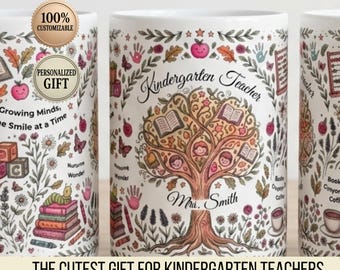 Personalized Teacher Mug Custom Pencil Floral Coffee Cup Teacher Appreciation Gift End of School Year Present Best Teacher Ever Mug Est 2026