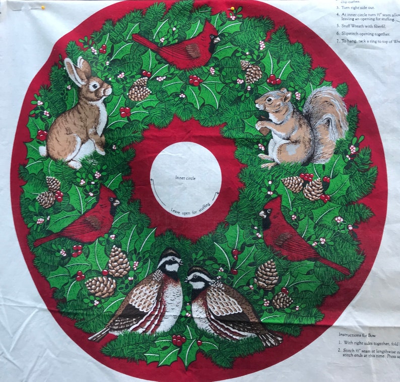 Christmas Wreath Quilt Panel image 0