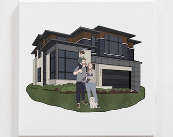 Home Illustration with Family