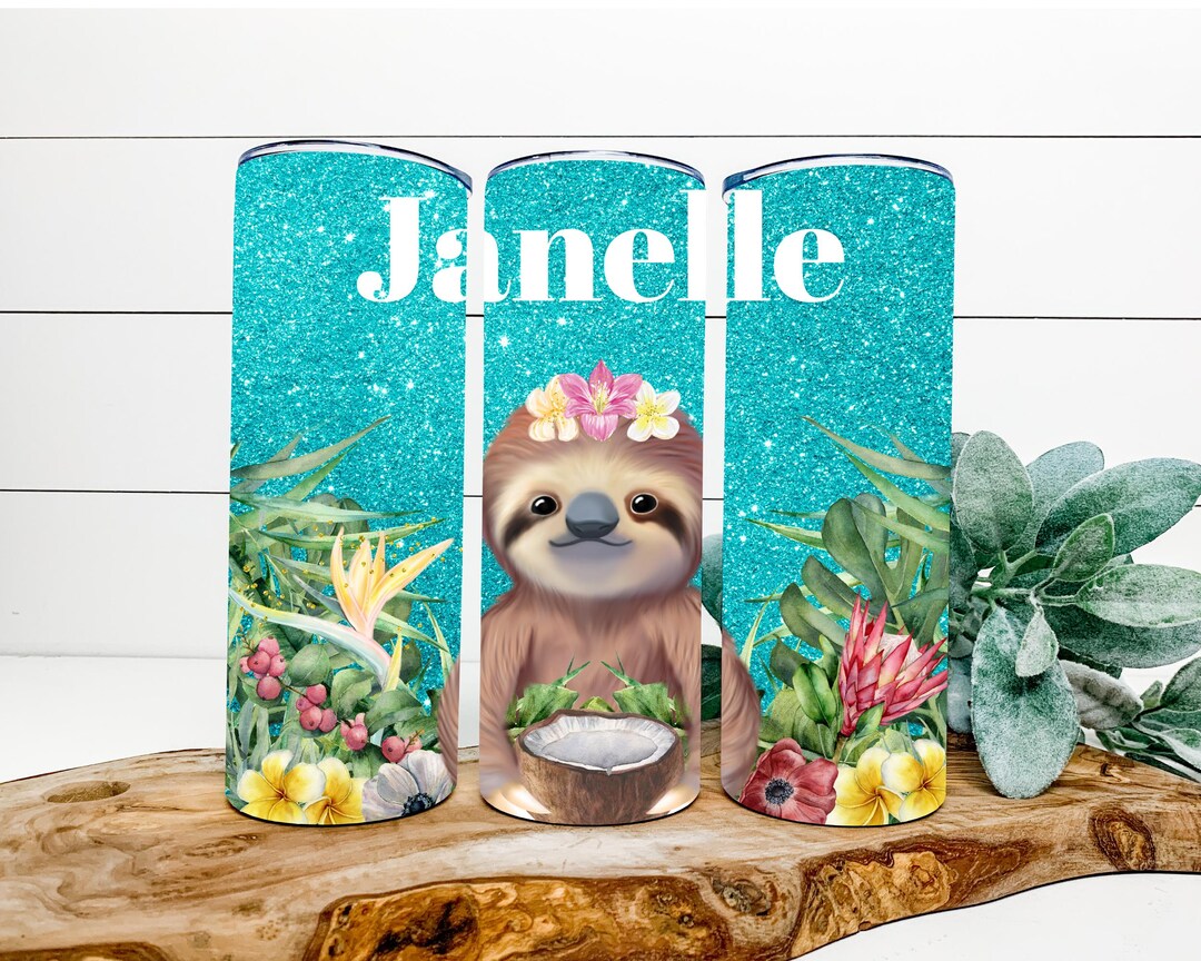 Personalizable Sloth 20 Oz Tumbler / Drink Mug / Gift for Teen Girl ...