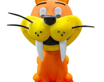 Baby Puss Feuerstein Katze 3D gedruckte Figur - 23 cm hoch