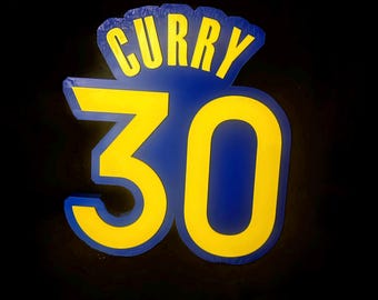 Fan-inspiriertes Wandschild “Curry 30” | 3D Gedruckt