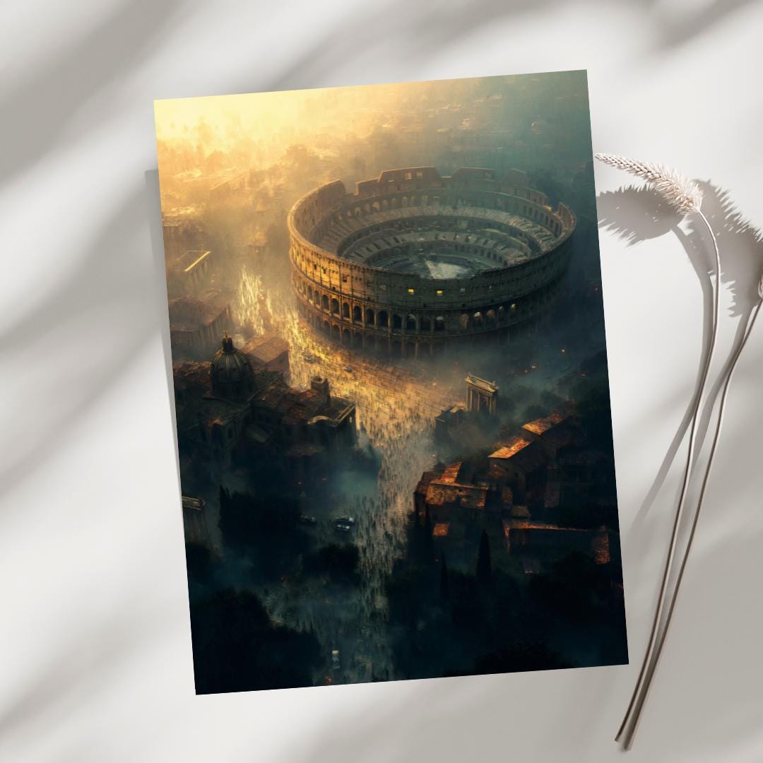 Colosseum Dawn Art Print | Ancient Rome Wall Art | Italian Architecture ...