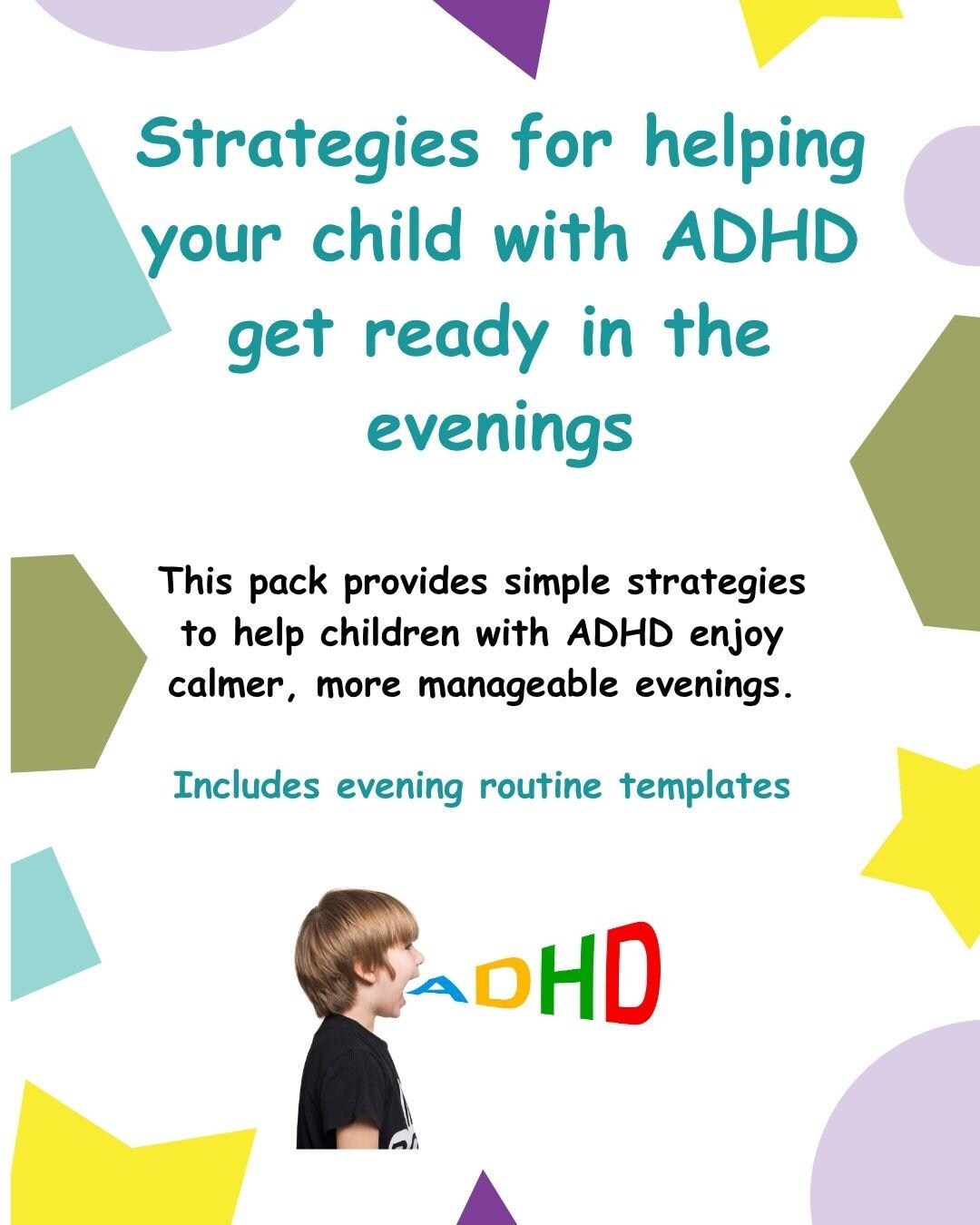 Evening Routine Printable for Children With ADHD | Help Your Child Get ...