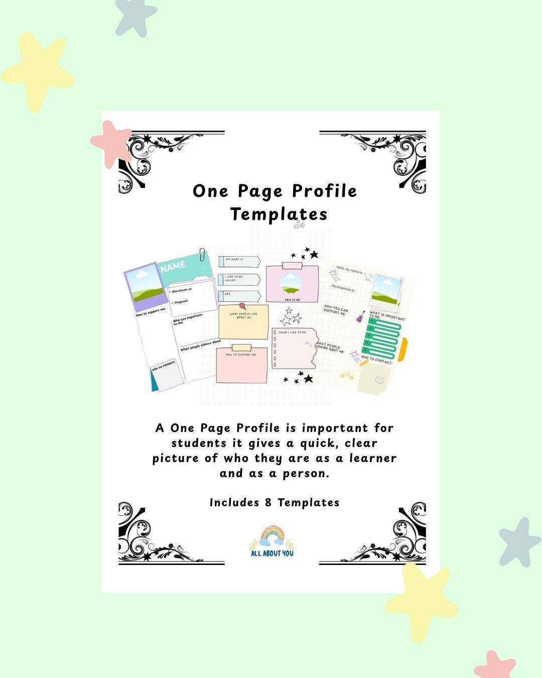 One Page Profile Template for Students | E Printable Templates for ...