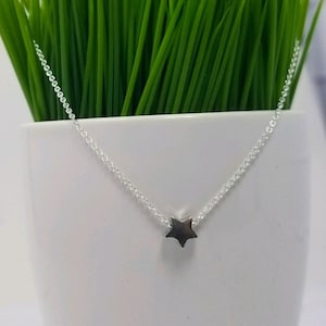 Tiny Sterling Silver Star Necklace, Silver Star Jewelry, Star Necklace image 1