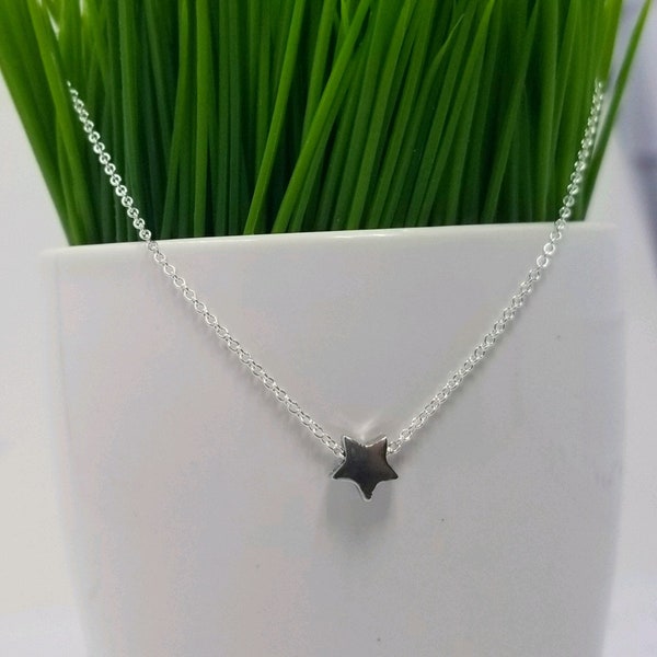 Kleine Sterling zilveren ster ketting, zilveren ster sieraden, ster ketting