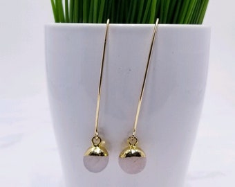 Gold Fill and Rose Quartz Earrings