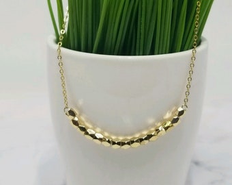 Gold Fill Sparkle Bar Necklace, Gold Fill Layer Necklace