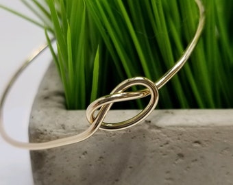 Gold Fill Love Knot Bangle Bracelet