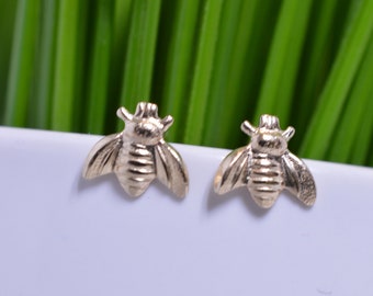 Gold Fill Bee Earrings (Pair), Gold Bee Studs